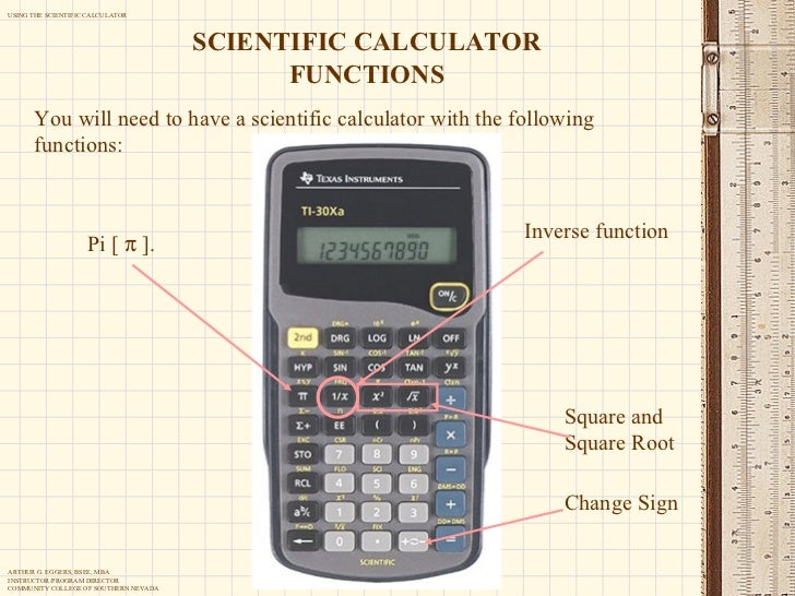 Using The Scientific Calculator Using The Scientific Calculator