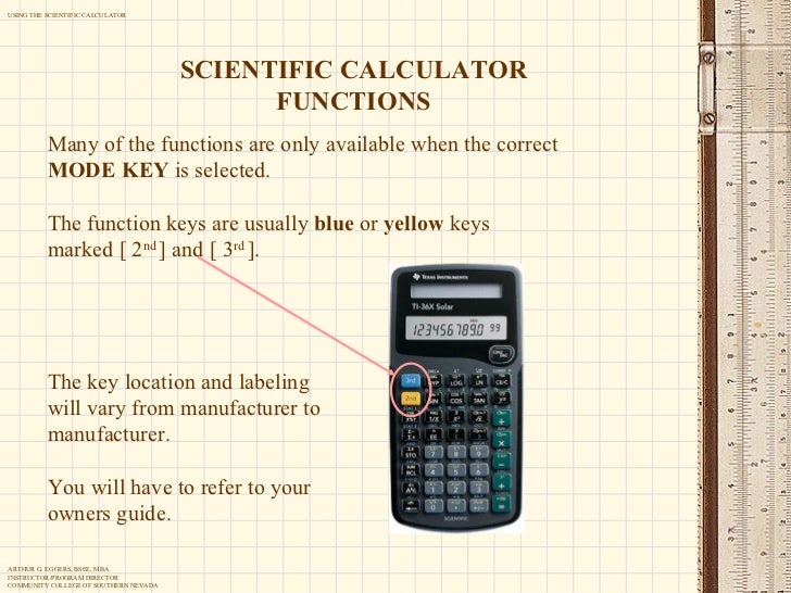 Using the scientific calculator