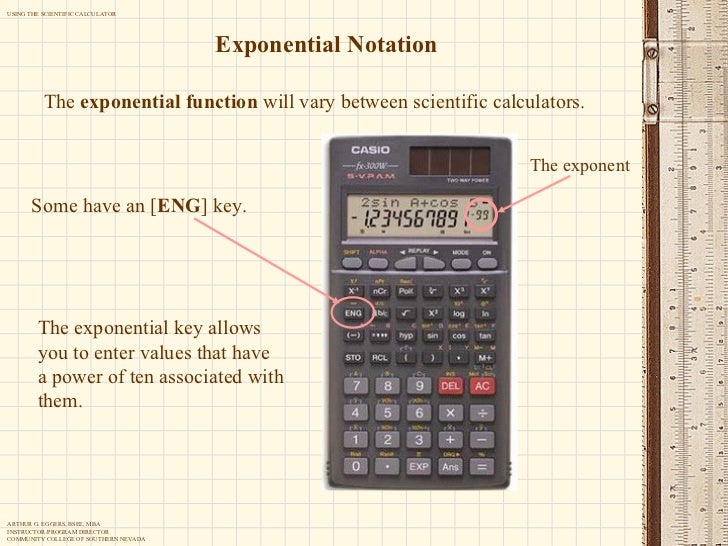 Using The Scientific Calculator Using The Scientific Calculator