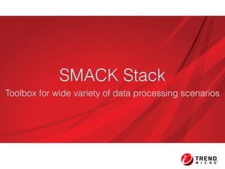 SMACK Stack
Toolbox for wide variety of data processing scenarios
 