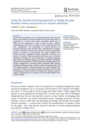 Using the Service-Learning approach to bridge the gap between theory ...