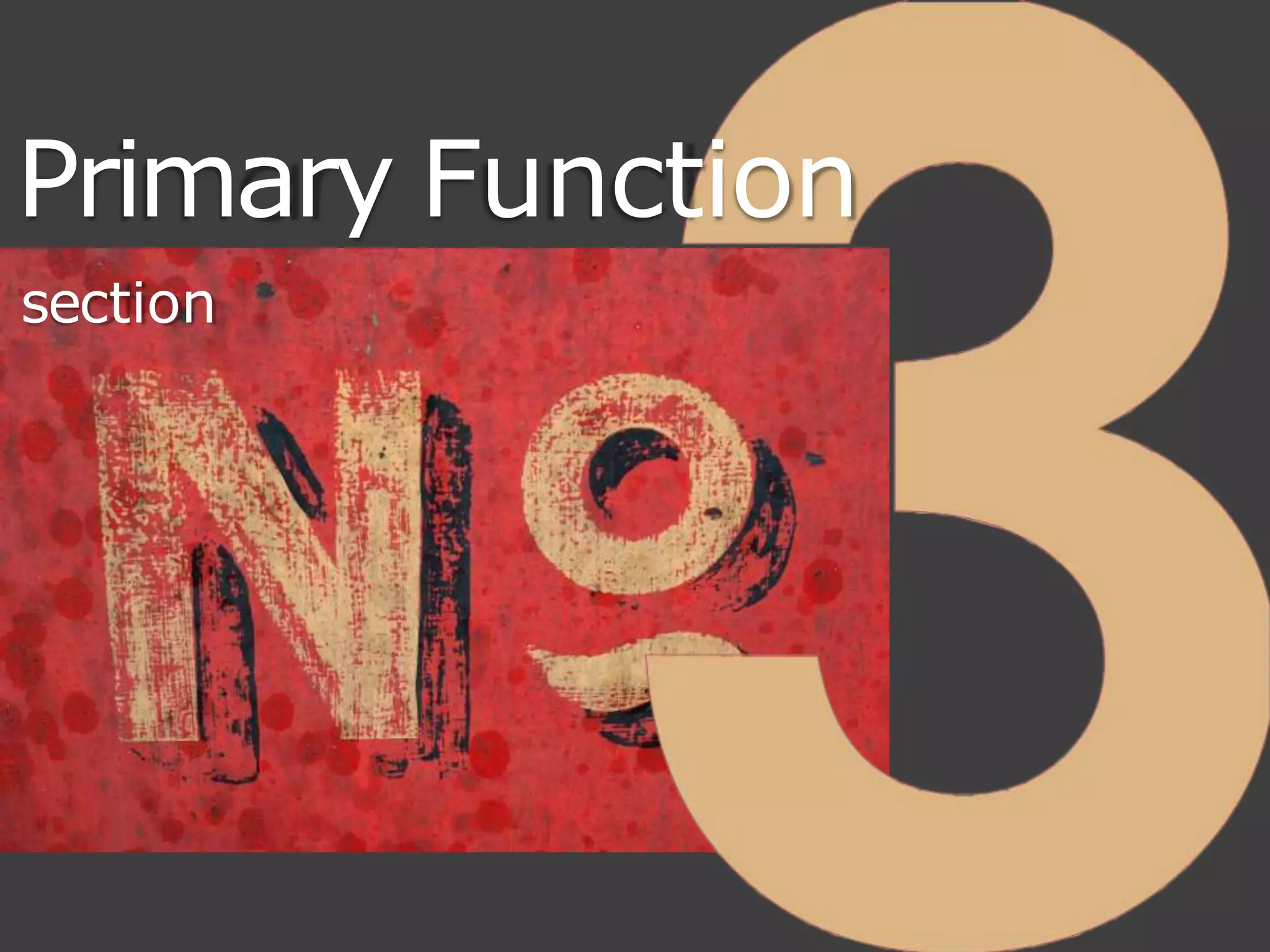 section
Primary Function
 