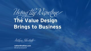 Us 
The Value Design 
Brings to Business
N e
nathan@nathan.com
@nathanshedroff
droﬀ
Wą e
 