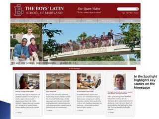 In the Spotlight
highlights key
stories on the
homepage
 