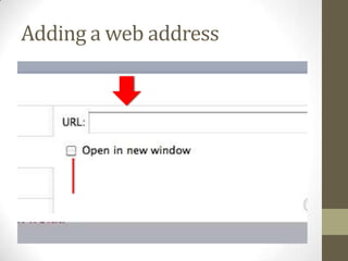 Adding a web address