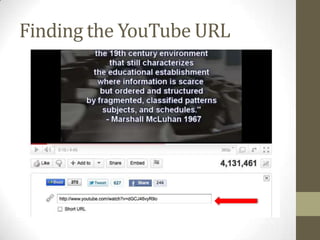 Finding the YouTube URL
