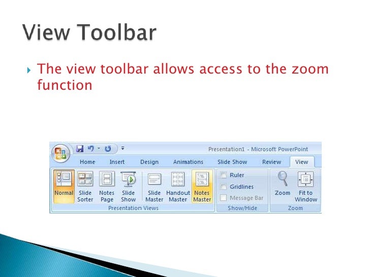 Using the zoom in power point