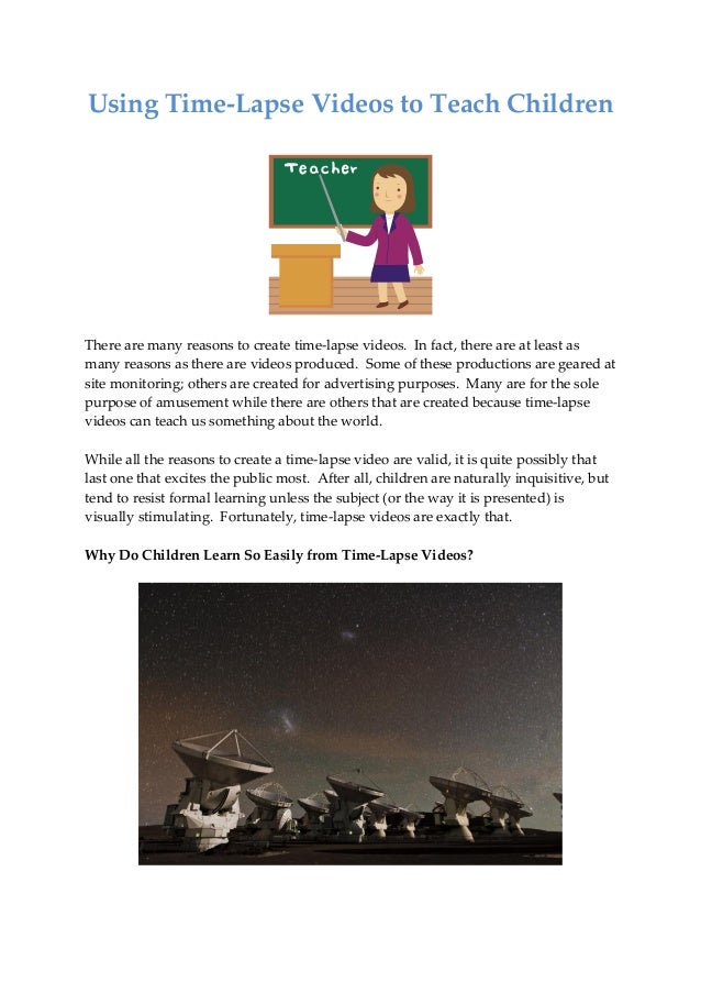 Using time lapsevideos_to_teach_children