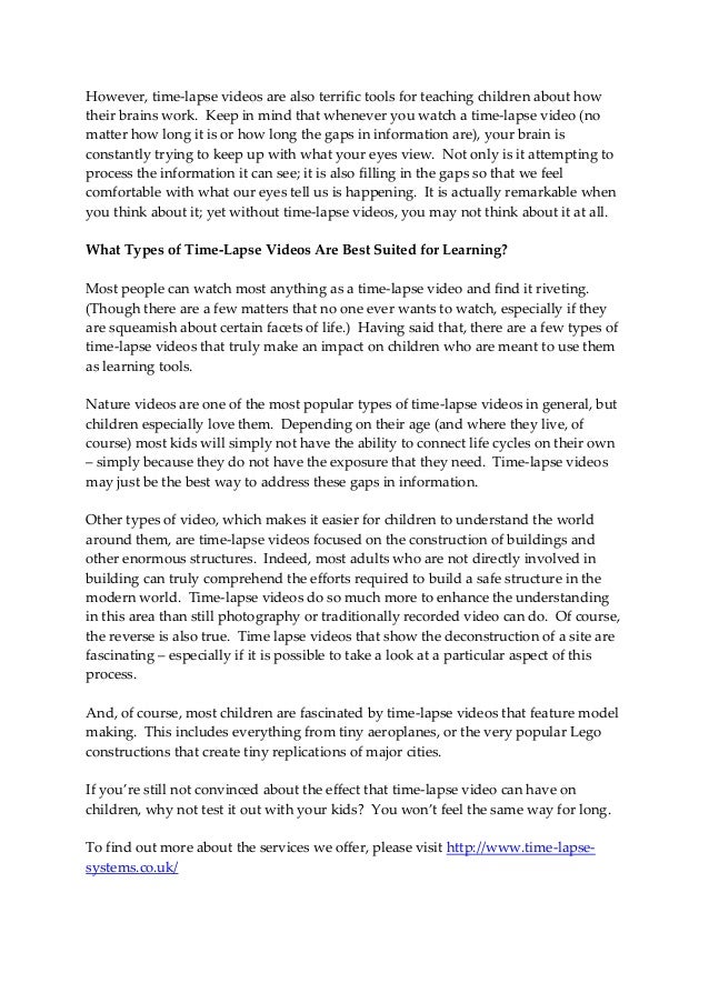 Using time lapsevideos_to_teach_children