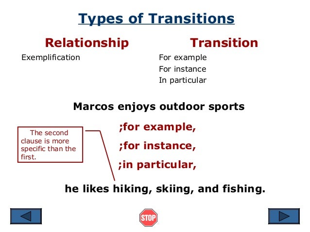 Exemplification Essay Transitions — Using Transitional Words and Phrases