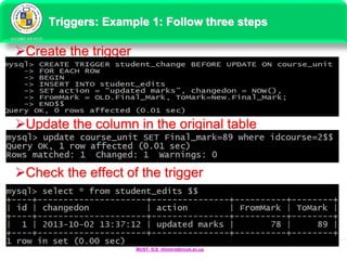 Using triggers in my sql database | PPTX