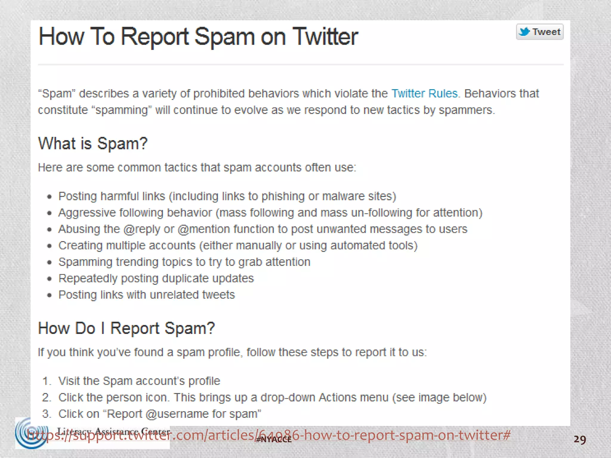 What to Do in the Next Few Weeks
• Spend 15 minutes on Twitter every (morning)
• reading
• retweeting
• following new people
• Try HootSuite or receiving tweets as sms text messages
29#VAILL
 