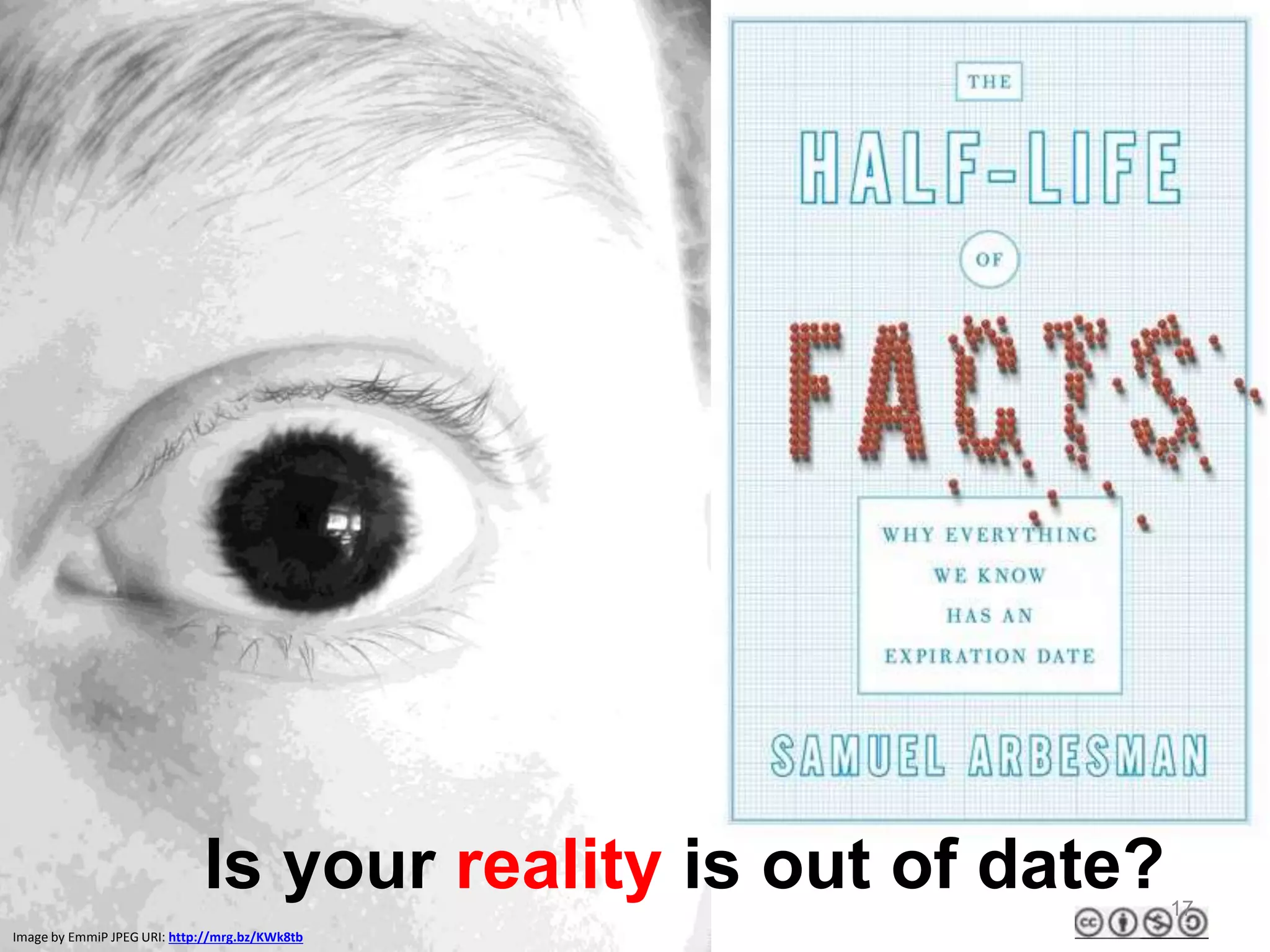 Image by EmmiP JPEG URI: http://mrg.bz/KWk8tb
Is your reality is out of date?17
 