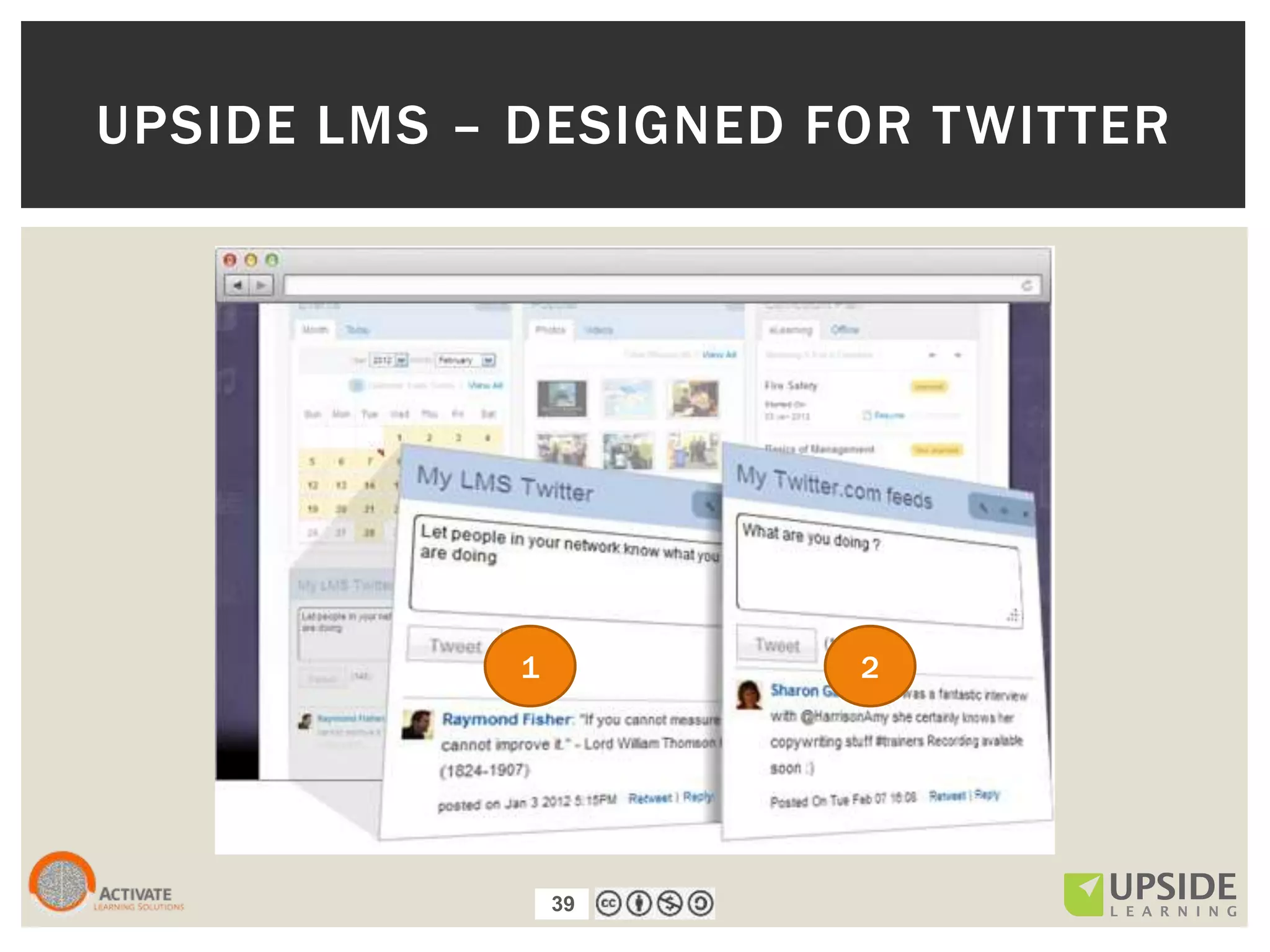 39
UPSIDE LMS – DESIGNED FOR TWITTER
1 2
39
 