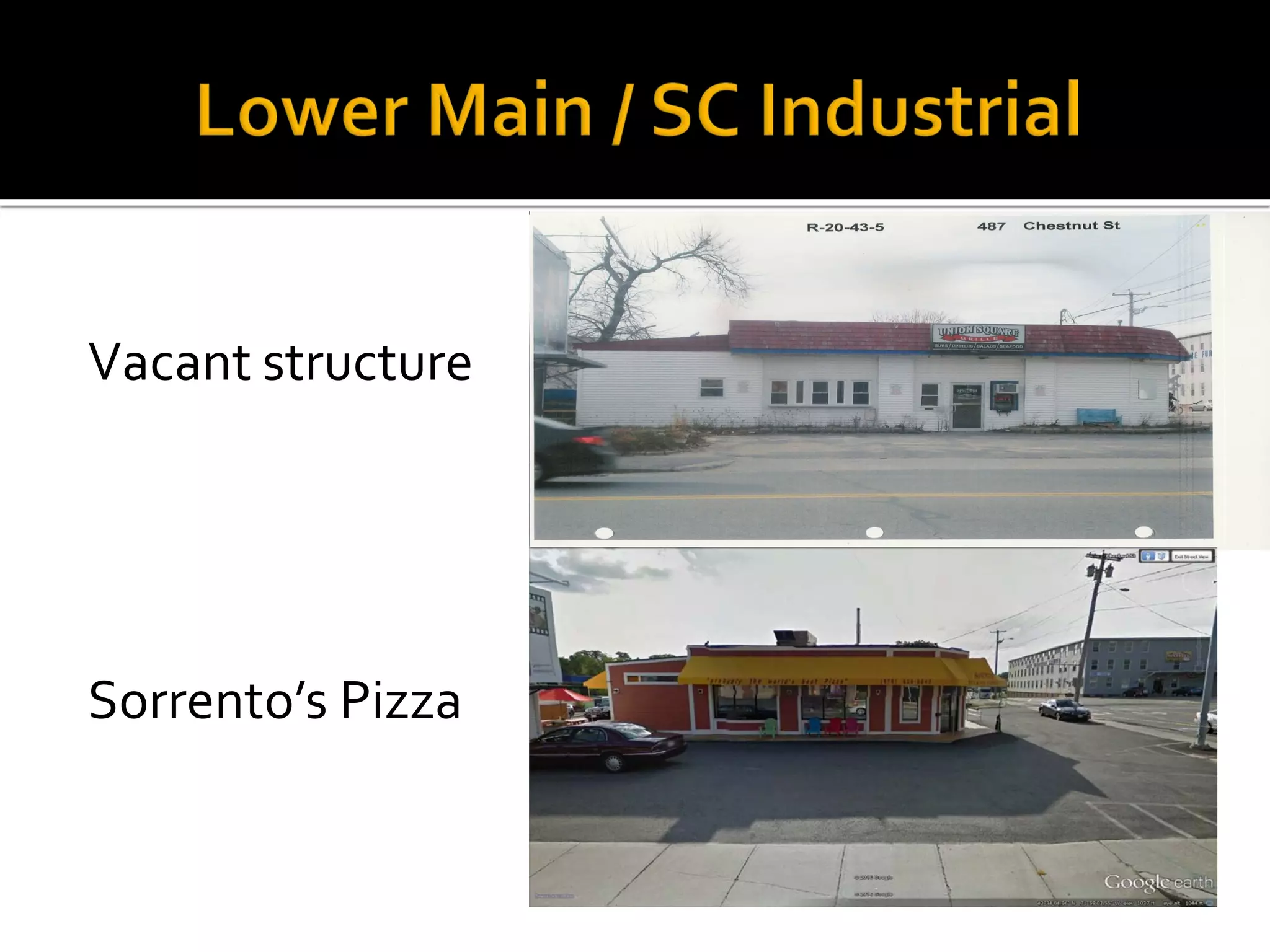 Vacant structure
Sorrento’s Pizza
 