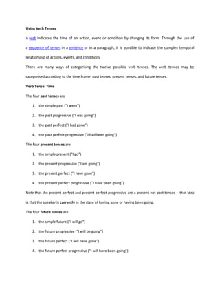 Sequence Of English Tenses Pdf Grammatical Tense Verb