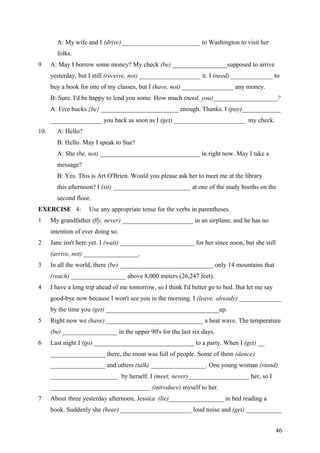 Problem Using Verb Tenses Using verb tenses | DOC