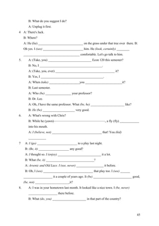 Problem Using Verb Tenses Using verb tenses | DOC