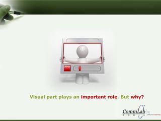 Visual part plays an important role. But why?
 