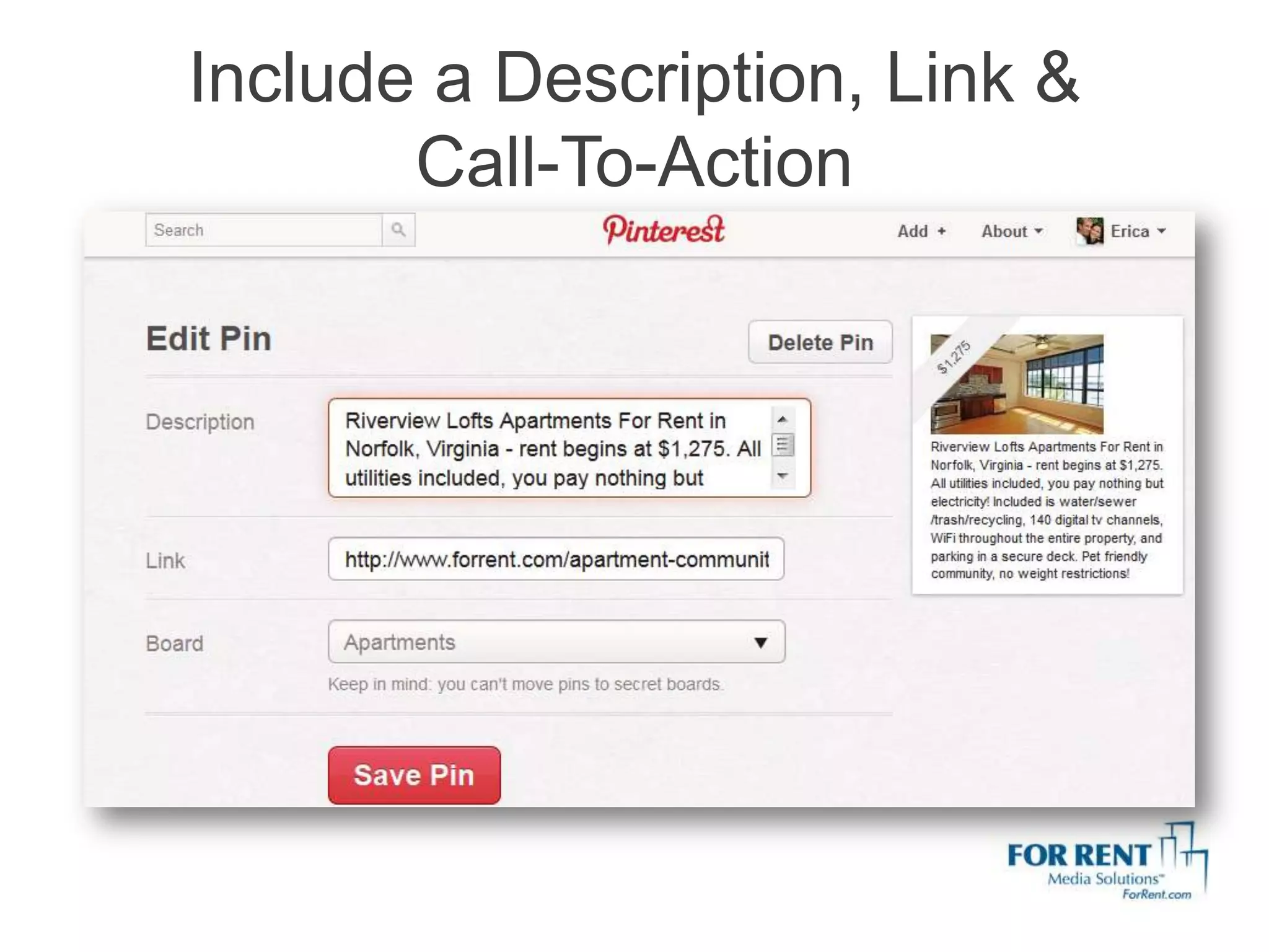 Include a Description, Link &
       Call-To-Action
 