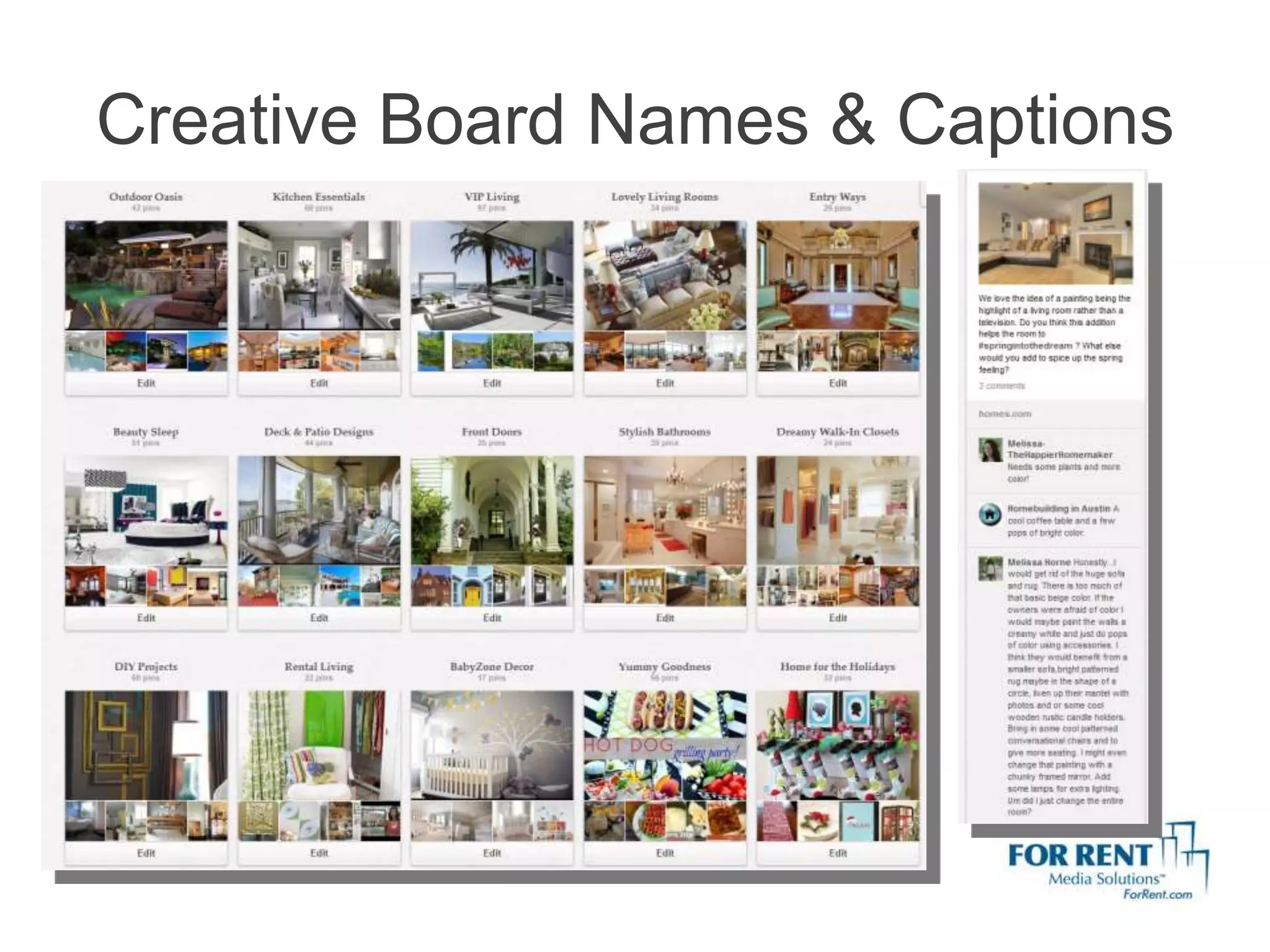 Creative Board Names & Captions
 