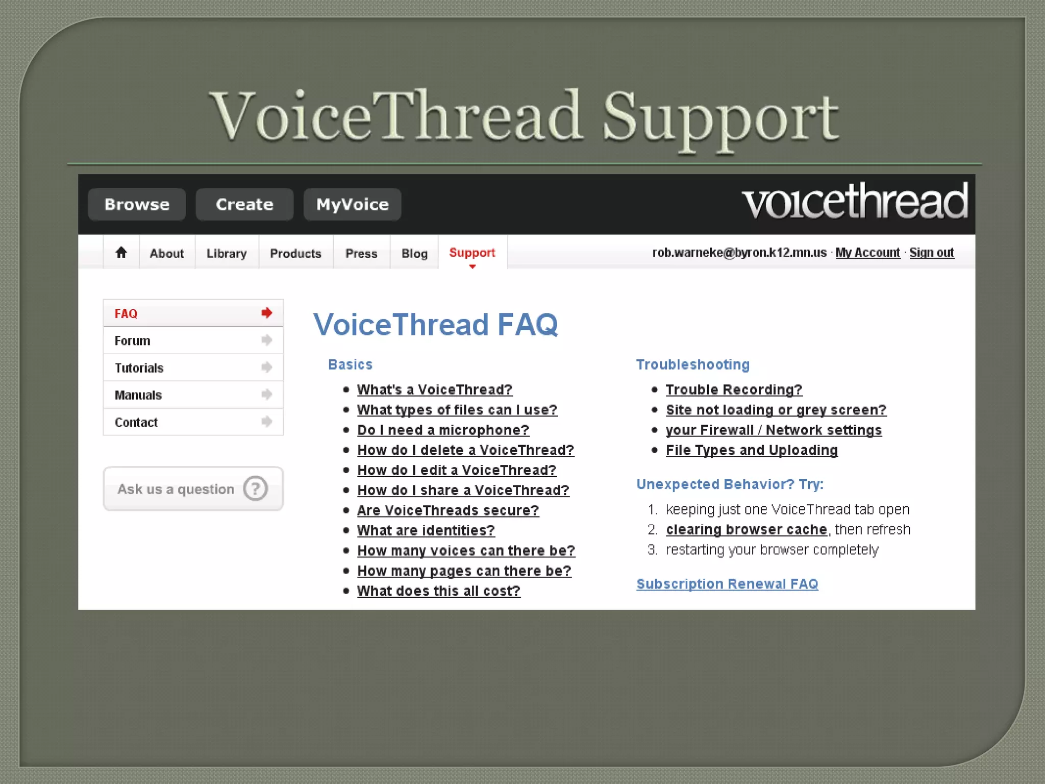 VoiceThread Support