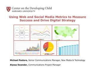 Using Web and Social Media Metrics to Measure
Success and Drive Digital Strategy
Michael Pastore, Senior Communications Manager, New Media & Technology
Alyssa Swander, Communications Project Manager
 