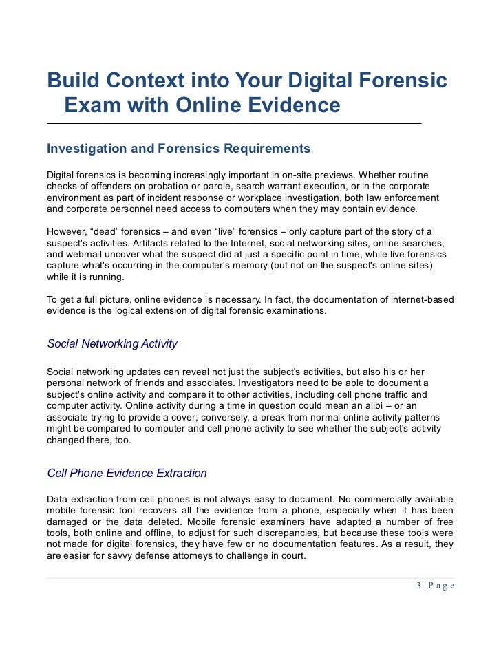 Build Context into Your Digital Forensic Exam with Online Evidence