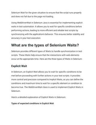 Using WebDriverWait in Selenium โ All you need to know | PDF
