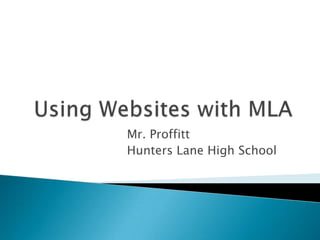 Mr. Proffitt
Hunters Lane High School
 