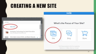CREATING A NEW SITE
24
 
