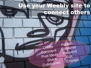 Collaborative projects


Collaboration teams post
• a detailed outline of their project
• a log of the conversation and decision-making that
  went into constructing and executing the project
• a final presentation.
Each team should design its own assessment rubric
by editing a webpage to show all the features of an
excellent project.
 