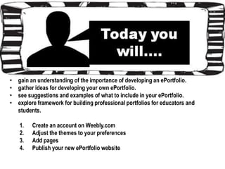 Using Weebly to publish e-Portfolios - TCEA 2013 Slide 9