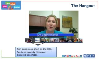 The Hangout

Tech person as a ghost on the HOA.
Can be completely hidden or
displayed as a image

 