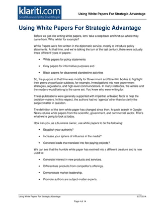 Market Research White Papers