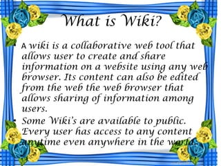 Using A Wiki EPP 6, Quarter 1-Using Wiki , Blogs and video.pptx