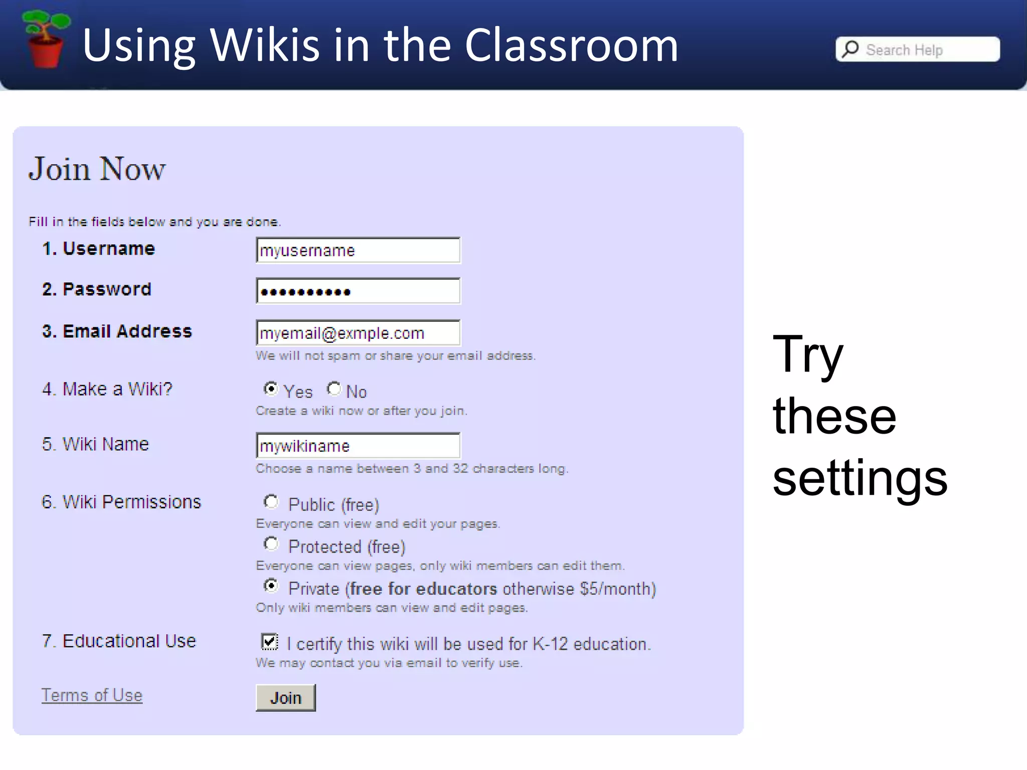 Your new wiki may be pulled into your school district’s Private Label account at a later date