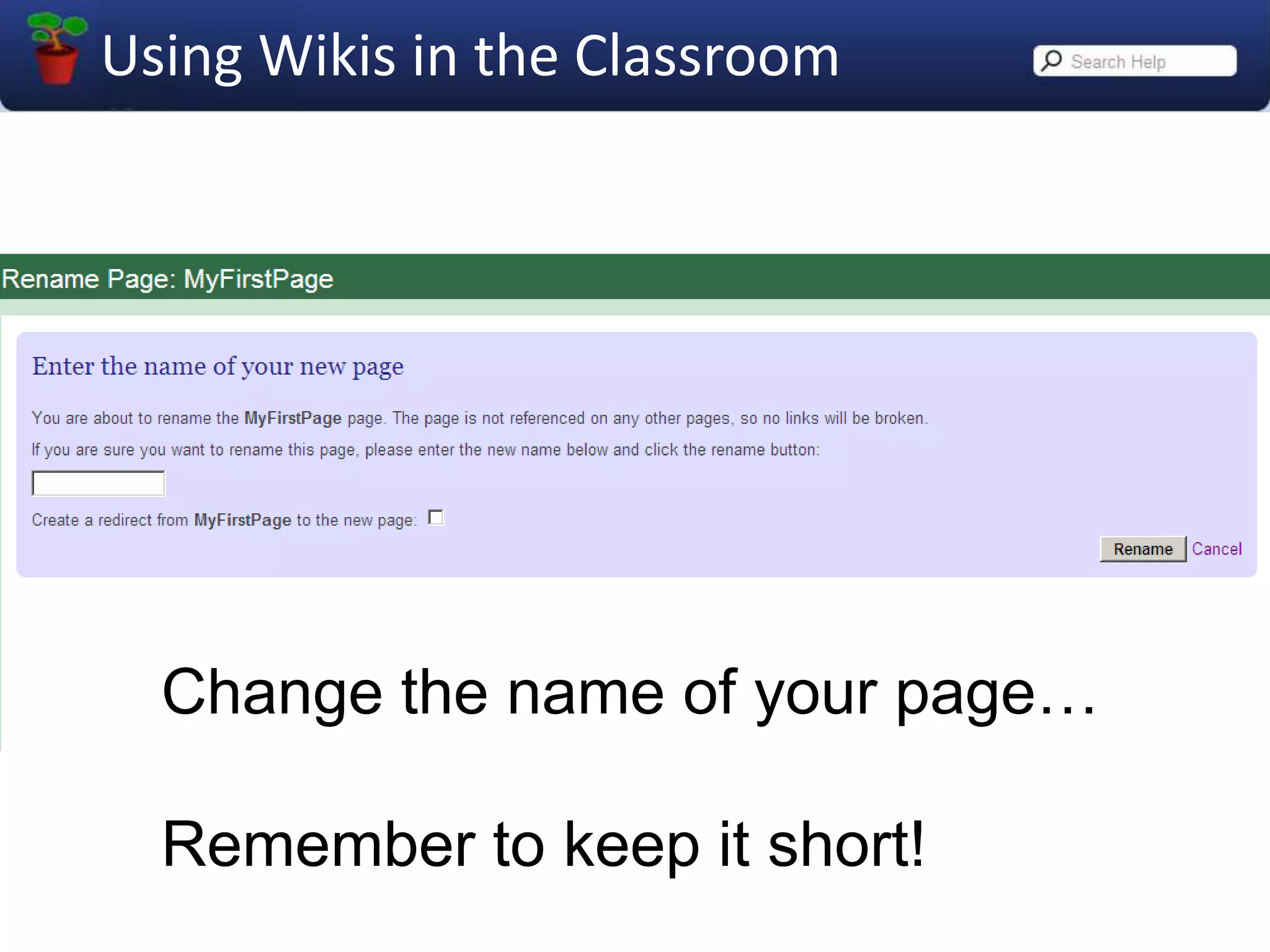 The page as it appears on the web… Note the little Action Icon!
