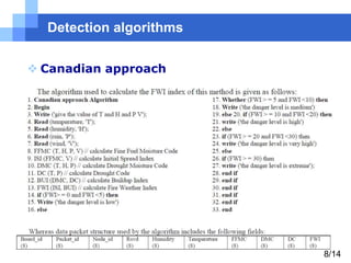 Detection algorithms
 Canadian approach

8/14

 