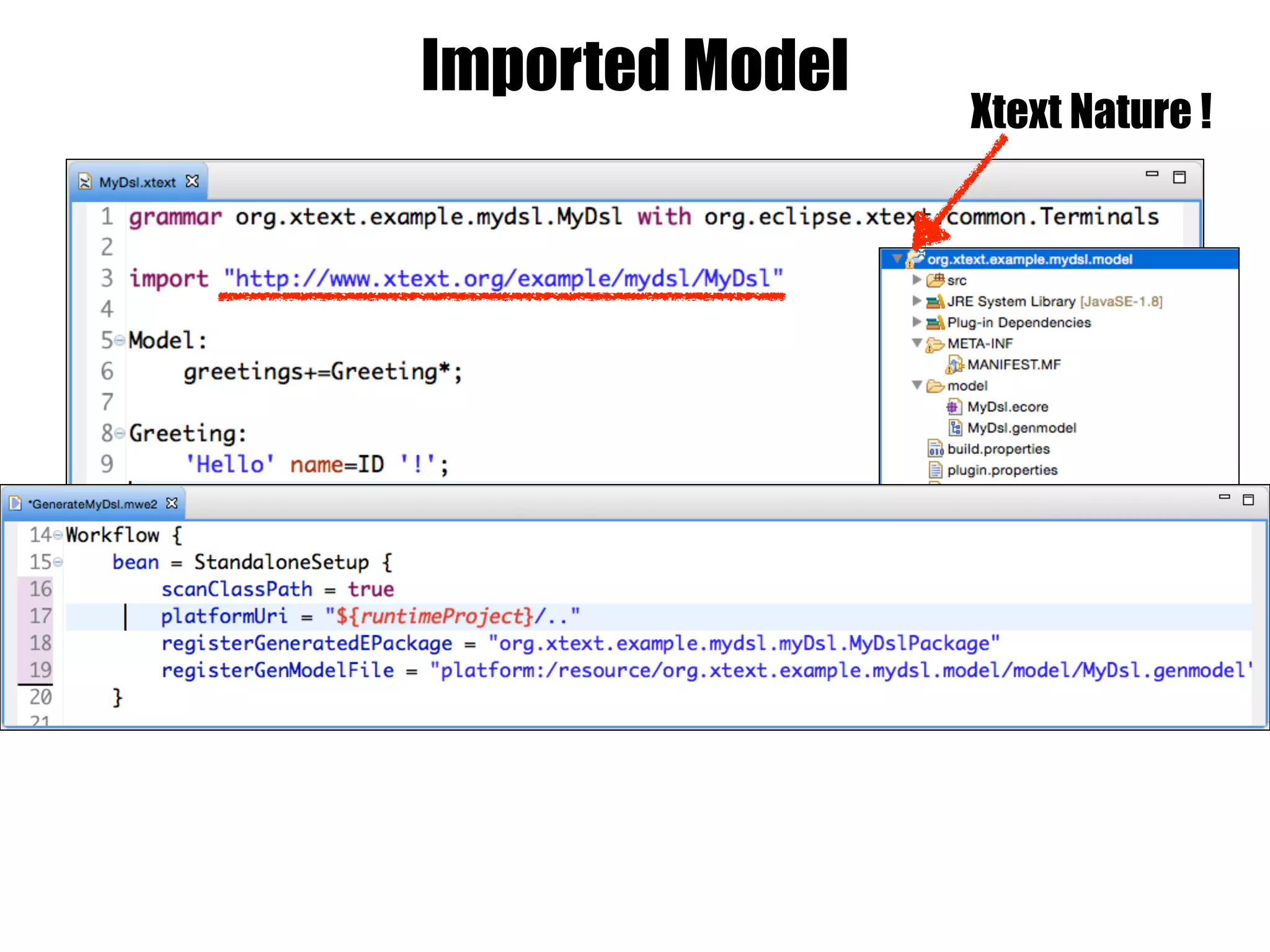 Imported Model
Xtext Nature !
 