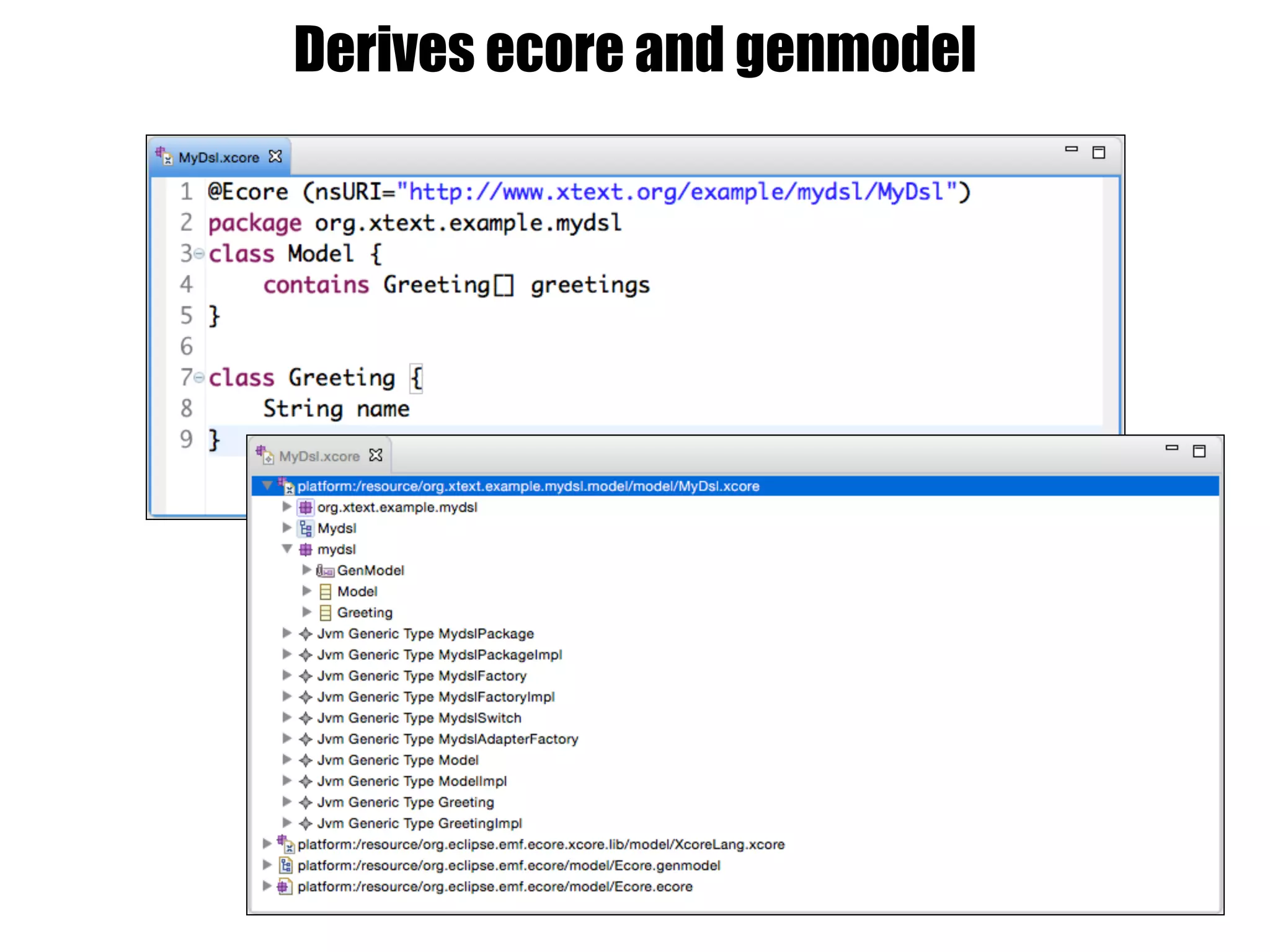 Derives ecore and genmodel
 