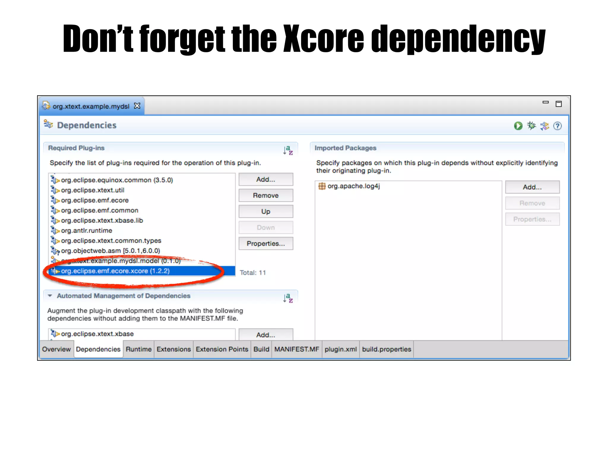 Don’t forget the Xcore dependency
 