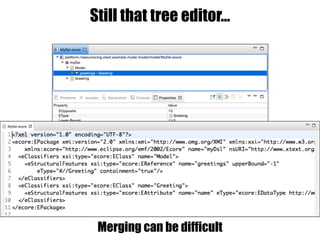 Still that tree editor…
Merging can be difficult
 