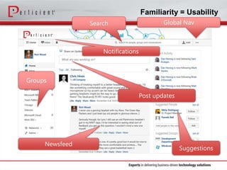 Familiarity = Usability
Search

Global Nav

Notifications

Groups
Post updates

Newsfeed

Suggestions

 