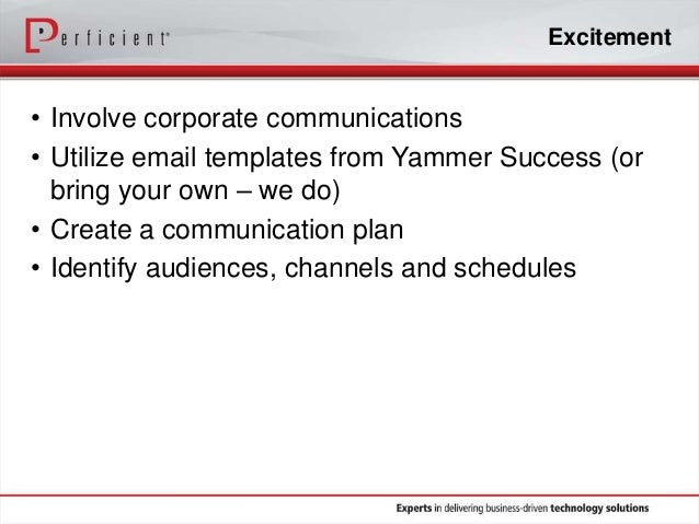 Yammer Communication Plan Yammer Communication Plan