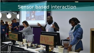 Sensor based interaction
http://www.bbc.co.uk/rd/blog/2016-11-bbc-rd-at-mozfest-2016
 
