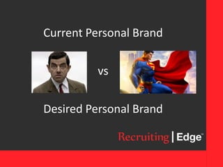 Current Personal Brand
vs
Desired Personal Brand
 