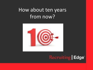 How about ten years
from now?
 