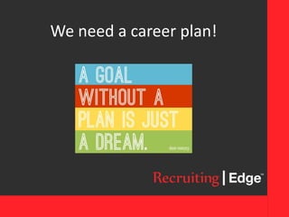 We need a career plan!
 