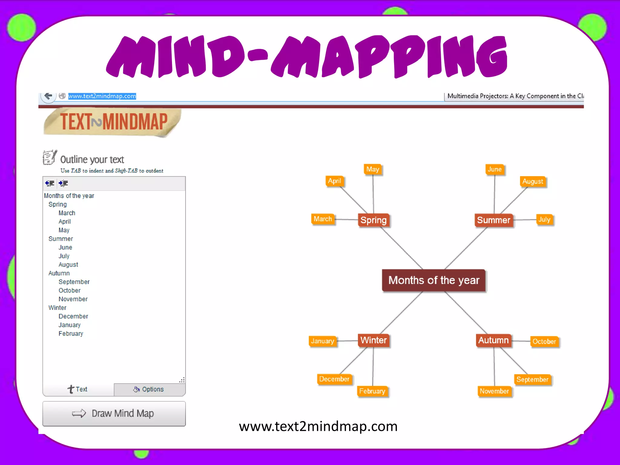Mind-Mapping




   www.text2mindmap.com
 